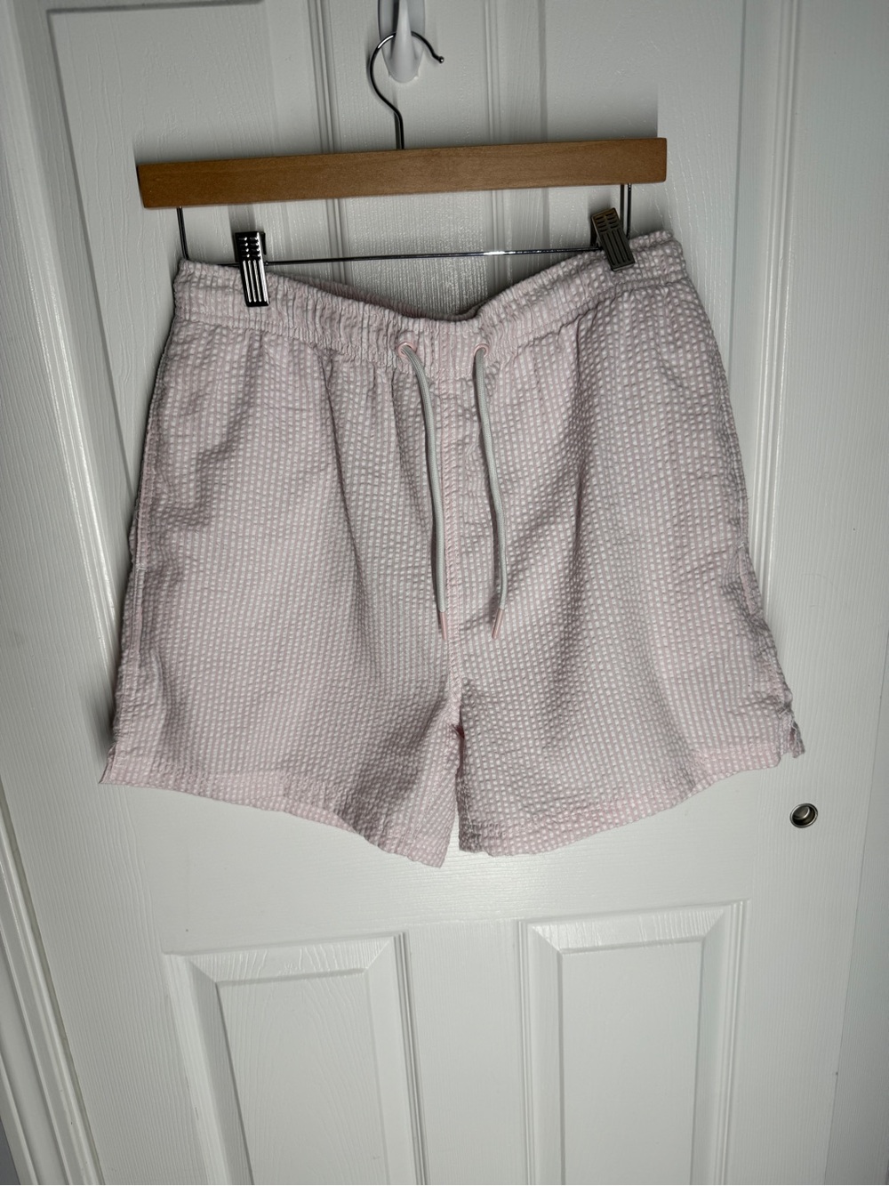 Primark Light Pink Seersucker Drawstring Athletic Shorts